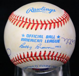 Mickey Mantle Joe DiMaggio Ted Williams Signed OAL Baseball Ball PSA