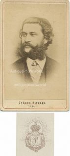 Johann Strauss Austrian Composer Antique Music CDV Photo