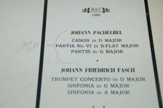 Johann Pachelbel Johann Friedrich Fasch Paillard MHS 1060 Musical