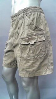 St Johns Bay Mens 40 Cotton Cargo Shorts Khaki Solid Designer Fashion