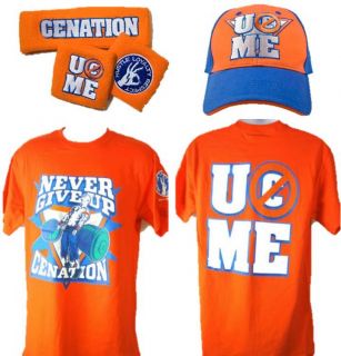 John Cena Orange Cenation WWE Costume T Shirt Baseball Hat Headband