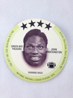 1976 John Brockington Green Bay Packers Saga Football Disc