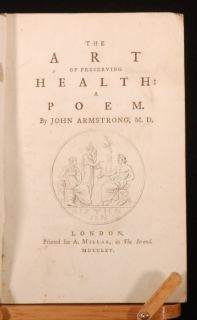 John Armstrongs popular poem The Art of Preserving Health , which