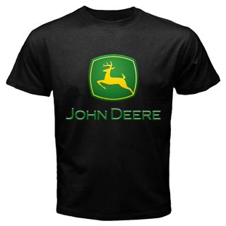 John Deere Logo Black T shirt Tractor Farmer John Deere Hunting Black