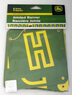 John Deere Jointed Banner Tractor Party Supplies Birthday Green Farmer
