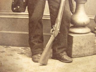 19th Century CDV of John L Burns Rifle Gun New York Photographer