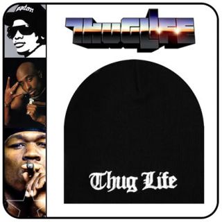 New Compton Thug Life Beanie Hat Cap Black 6 Ski Skull