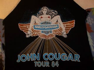 Vtg John Cougar Mellencamp T Shirt Harley Davidson Motorcycles concert