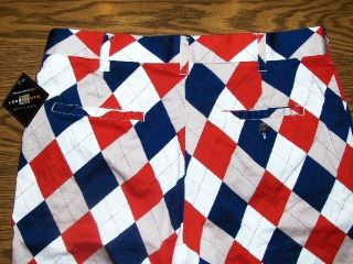 John Daly LOUDMOUTH Golf Shorts RED WHITE & BLUE New NWT Sz. 34 LOUD