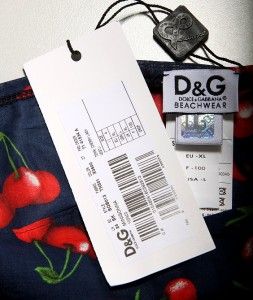 New Dolce Gabbana D G Cherry Print Beachwear Cover Up Skirt IV L