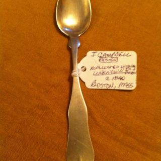  Silver Spoon Circa 1827 1855 John Campbell Boston Massachusetts