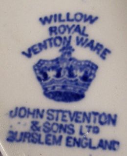 John Steventon China Blue Willow Fruit Sauce Berry Bowl