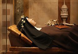  body of Saint Clare of Assisi at Basilica of Saint Clare, in Italy