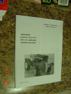John Deere 110 Power Take Off Tractor Parts Assembly Catalog Manual Lawn L G PTO  