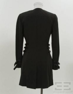 John Galliano Black Jeweled Buckle Zip Front Dress US 4  