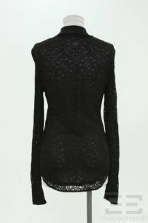 John Galliano Black Crochet Knit Cardigan Size Small  