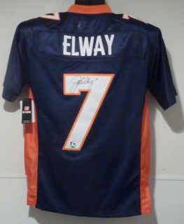 John Elway Autographed Signed Blue Reebok EQT Denver Broncos Jersey  