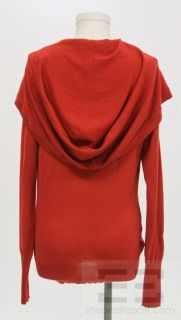 John Galliano Red Knit Oversized Hood Sweater Size Small  