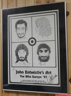John Entwistle Signed The Who Poster Europe Tour 97  
