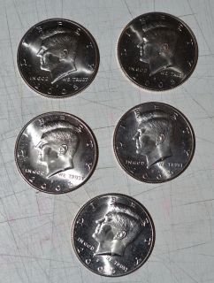 2005 JFK John F Kennedy Coin Half Dollar LOT of 5 BEAUTIFUL SHINE UNCIRC  