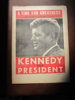 Vintage 1960s JFK KENNEDY FOR PRESIDENT Campaign Paper  
