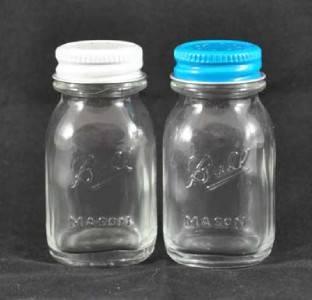 Miniture Ball Mason Jar Salt Pepper Shakers  