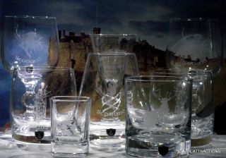 GL's Scottish Crystal Glass Sets 2 Shotglasses 1 Decanter  