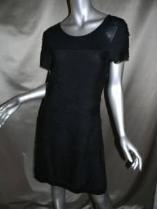 Diane Von Furstenberg Black Silk Blend Flapper Layered Dress L  