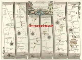 Salisbury to Chipping Campden Replica Ogilby 17c Map  