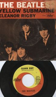 The Beatles 45 Eleanor Rigby Yellow Submarine Capitol 5715 John Paul P Sleeve  
