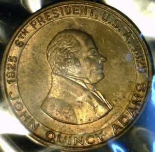 John Quincy Adams Mint Version 2 Commemorative Brass Medal Token Coin  