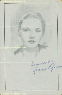 Frances Farmer Original Art Signed  