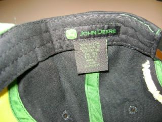 John Deere Cap Hat Licensed Black Snapback Flat Bill  