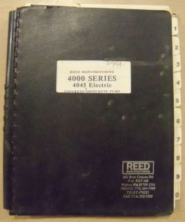 REED 4045 CONCRETE PUMP OWNERS MANUAL PC289  