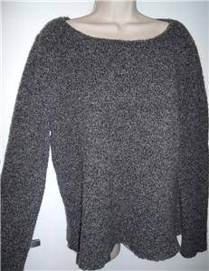 Eileen Fisher wool cashmere blend boucle gray sweater top womens XL  