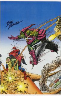 John Romita SR Signed Spider Man Green Goblin Poster  