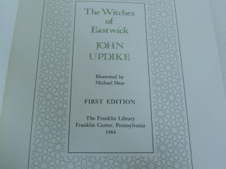 Franklin Library The Witches of Eastwick John Updike Signed 1st Edition Book  