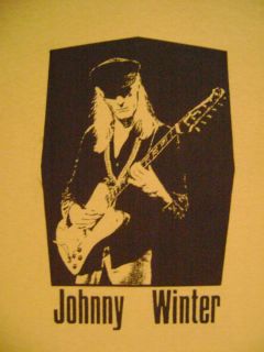 Johnny Winter Rock Blues Guitar T Shirt  