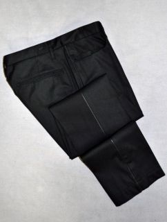 JOHN VARVATOS STAR USA Pants Leather Piping Detail Black Cotton EUC Mens 31 31  