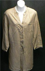 Womens Lane Bryant Linen Button Up Tunic Shirt 14 16  