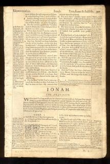 1569 Geneva 2nd Quarto Red Ruled Bible Leaves Complete Book of Jonah  