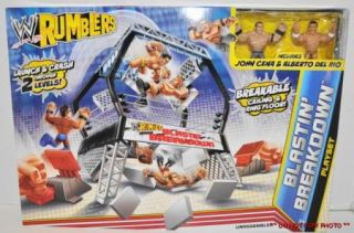 WWE Wrestling Rumblers Blastin Breakdown Playset John Cena Albert Del Rio Figure  