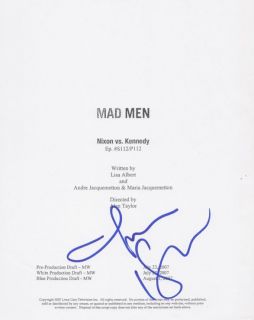 Jon Hamm Autographed Signed Mad Men Script COA RARE Kiernan Shipka  
