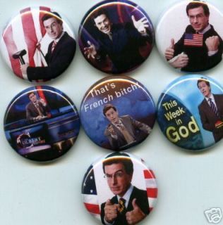 Stephen Colbert Report 7 Pins Buttons Badge Jon Stewart  