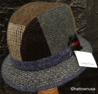 NEW Mens Irish Walking Hat Donegal Tweed Wool Walker Patchwork Jonathan Richard  