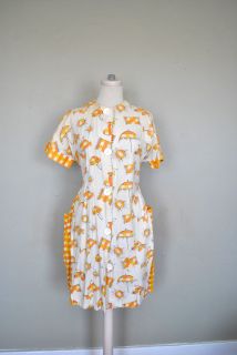 1950s Sundress Beachtime Linen Dress 1950s Vintage Dress  