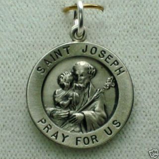 Sterling Silver Saint Joseph Religious Medal S1065  