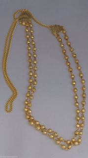 Indian Bollywood Gold Plated Small Ball Chain Mala Necklace 24 in Two Line  