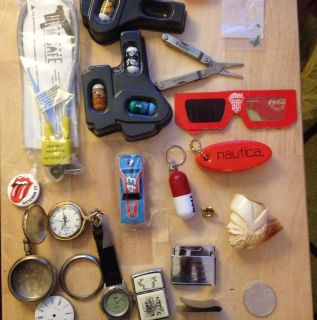 Junk Drawer Ore Silver Watch Zippo Mighty Beanz Pipe  