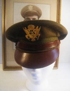 Original ID'D WWII aac Pilot Crusher Visor Cap Hat Kia N Africa w Photo Nice  